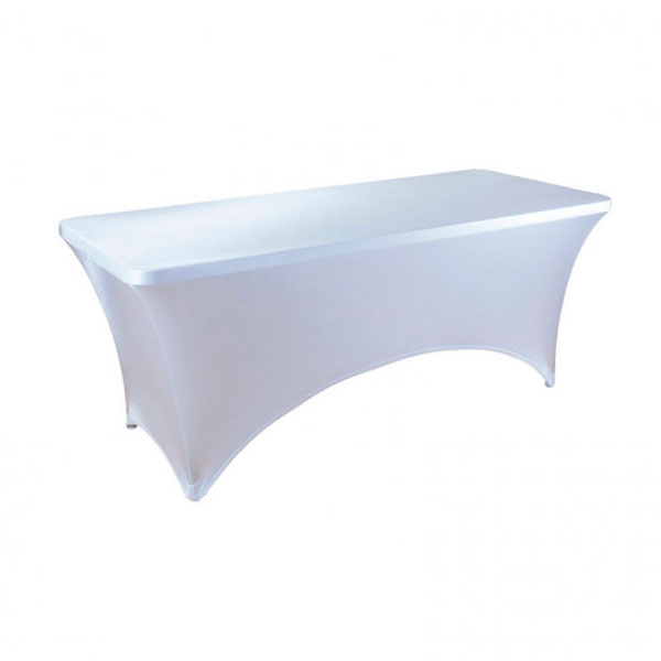 Стрейч скатерть для прямоугольного стола белая