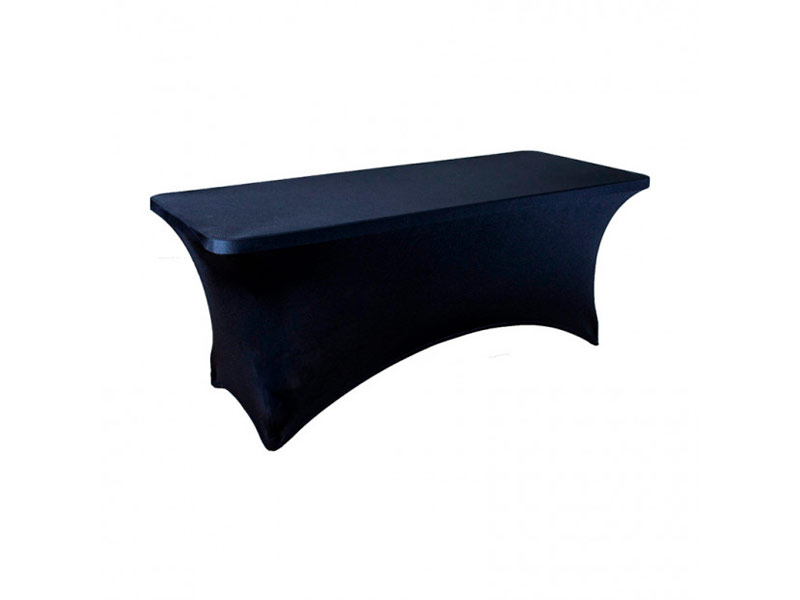 Стрейч скатерть для прямоугольного стола черная