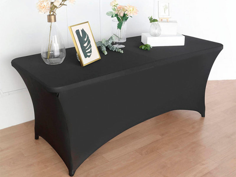 Стрейч скатерть для прямоугольного стола черная