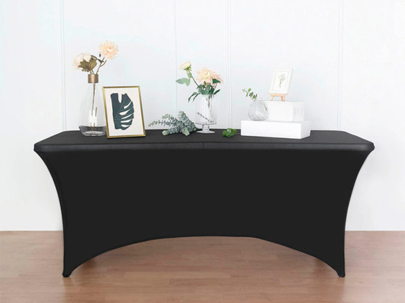 Стрейч скатерть для прямоугольного стола черная