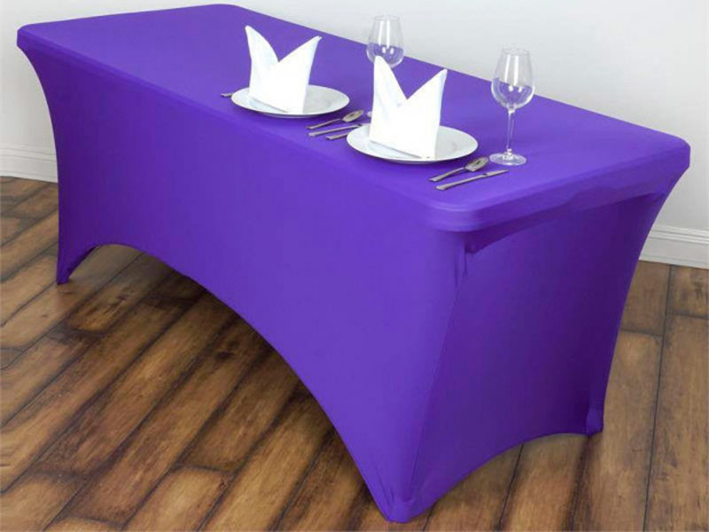 Стрейч скатерть для прямоугольного стола фиолетовая