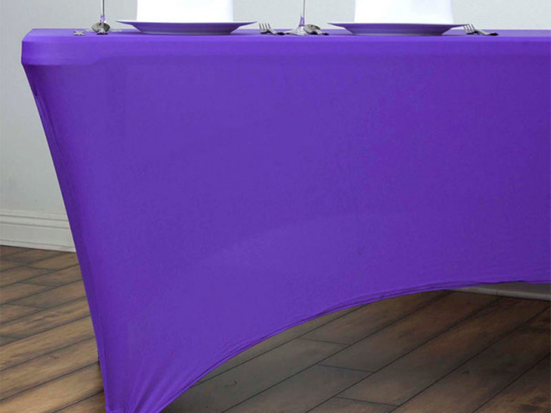 Стрейч скатерть для прямоугольного стола фиолетовая