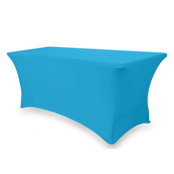 Стрейч скатерть для прямоугольного стола голубая