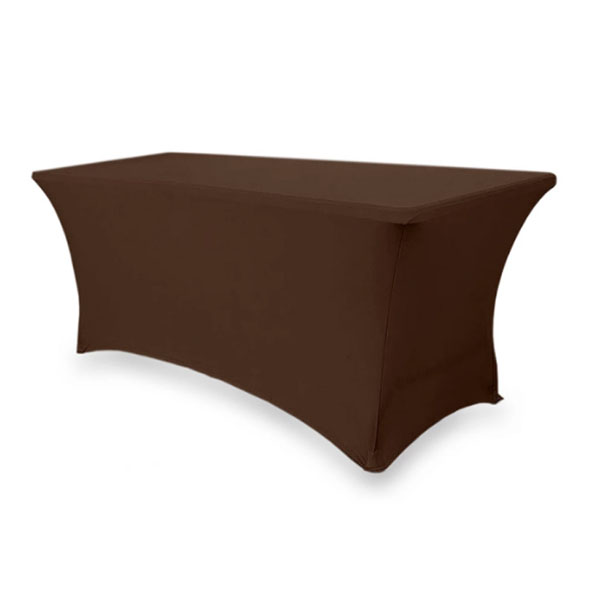 Стрейч скатерть для прямоугольного стола коричневая
