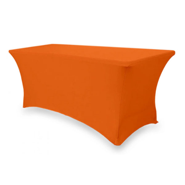 Стрейч скатерть для прямоугольного стола оранжевая