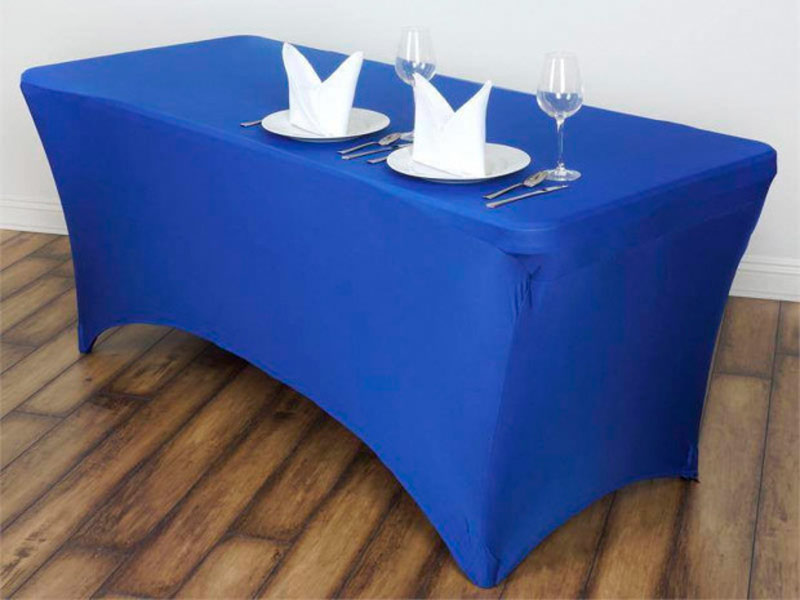 Стрейч скатерть для прямоугольного стола синяя
