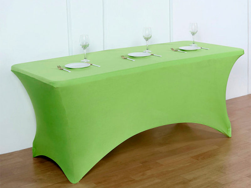 Стрейч скатерть для прямоугольного стола зеленая