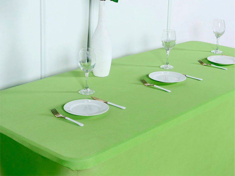Стрейч скатерть для прямоугольного стола зеленая