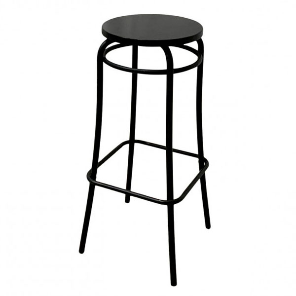 Стул барный чёрный металлический