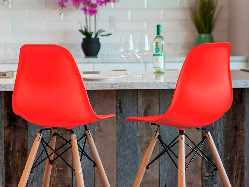Стул барный Eames красный