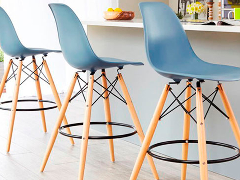 Стул барный Eames голубой