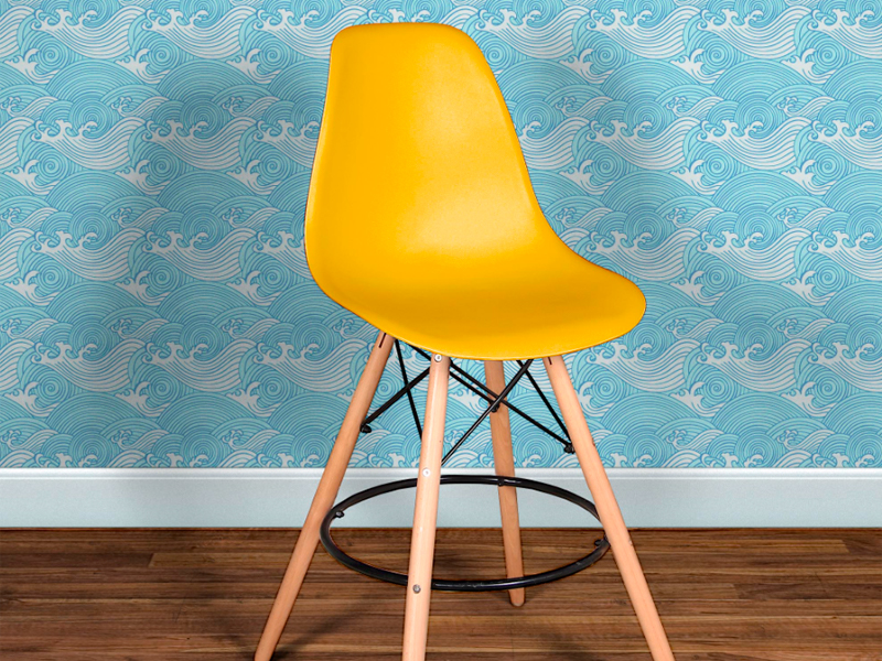 Стул барный Eames жёлтый