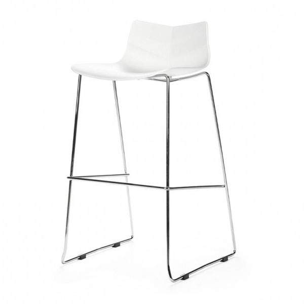 Стул барный Leaf White