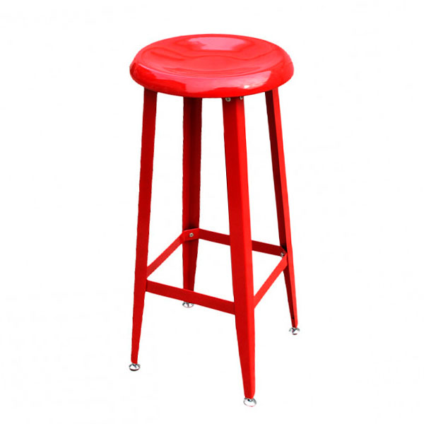 Стул барный металлический красный