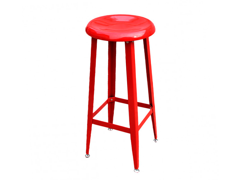 Стул барный металлический красный