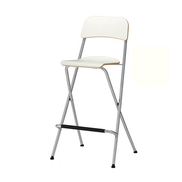 Стул барный складной Франклин белый с серыми ножками