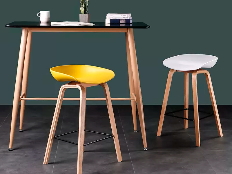 Стул барный Wood White