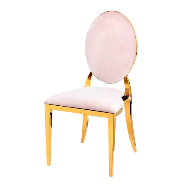 Стул Laval Gold с обивкой из розового бархата