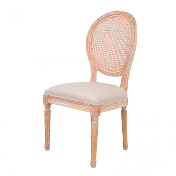 Стул Леон со спинкой из ротанга