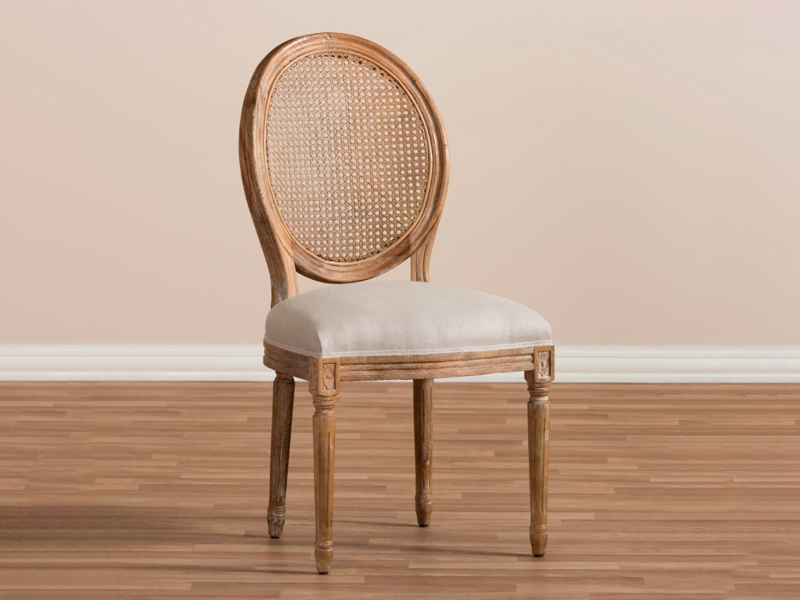 Стул Леон со спинкой из ротанга