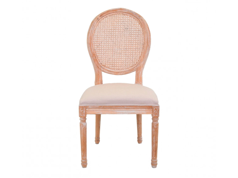 Стул Леон со спинкой из ротанга