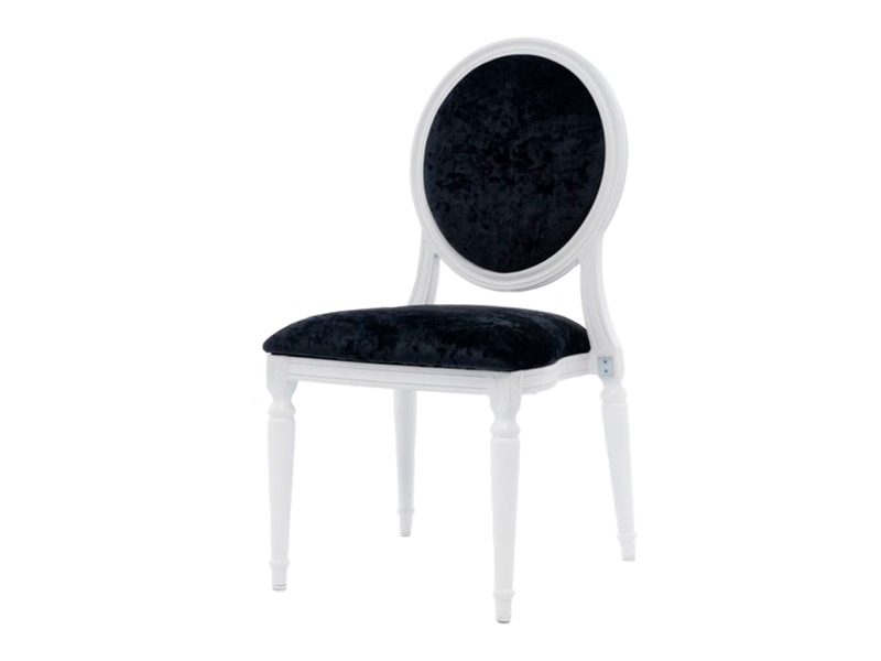 Стул Louis белого цвета с чёрной бархатной обивкой