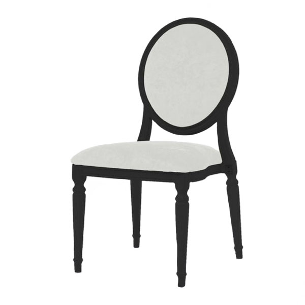Стул Louis чёрного цвета с белой обивкой