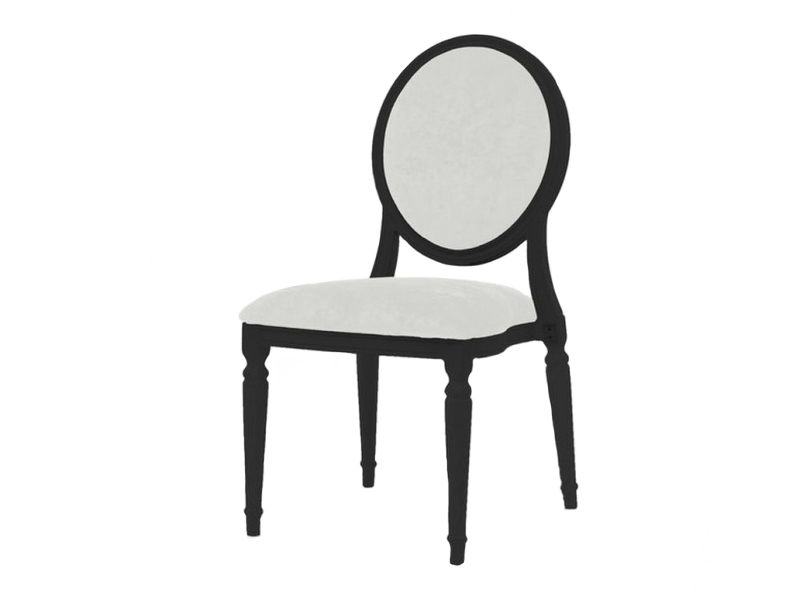 Стул Louis чёрного цвета с белой обивкой