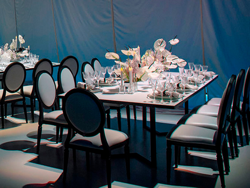 Стул Louis чёрного цвета с белой обивкой