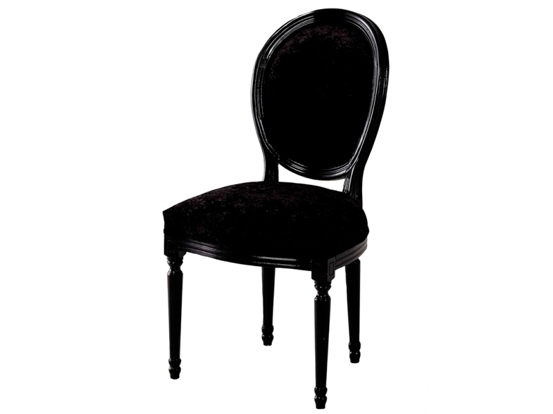 Стул Louis чёрного цвета с подушками из чёрного бархата