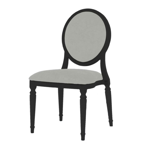 Стул Louis чёрного цвета с серой обивкой