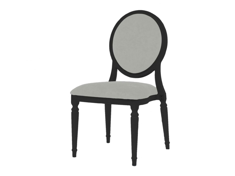 Стул Louis чёрного цвета с серой обивкой