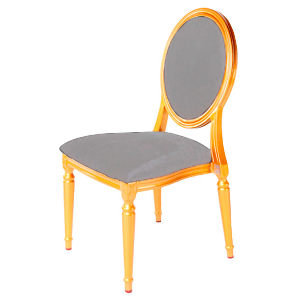 Стул Louis Gold с обивкой из тёмно-серого бархата