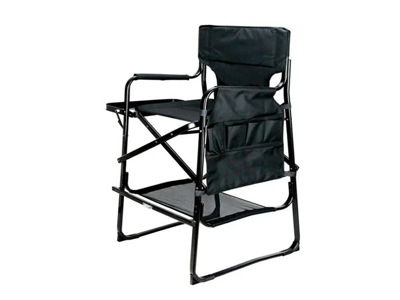 Стул визажиста с откидными столиками черный