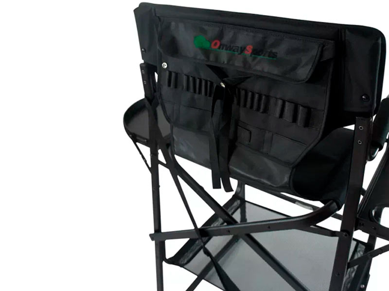 Стул визажиста с откидными столиками черный