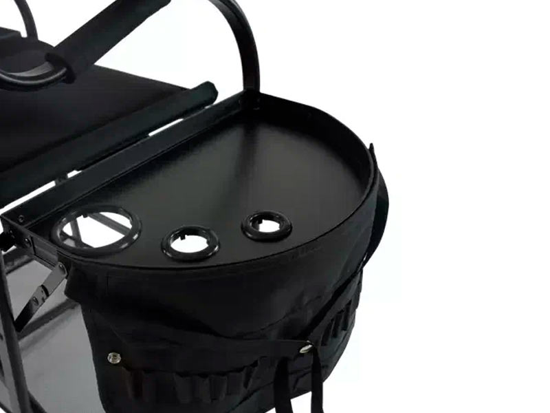 Стул визажиста с откидными столиками черный