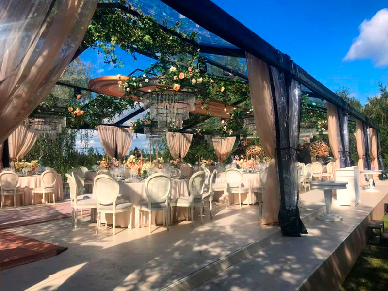 Павильон чёрный 10x10 остеклённая