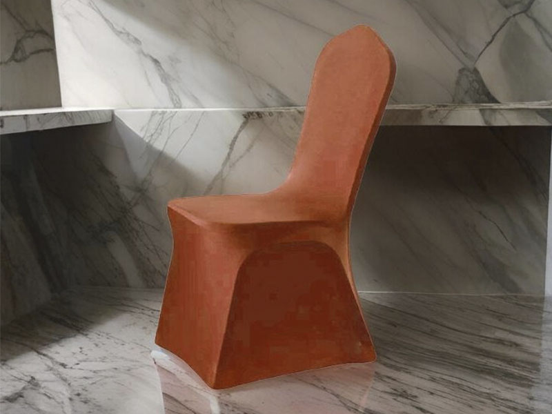 Чехол для стула терракотовый (стрейч)