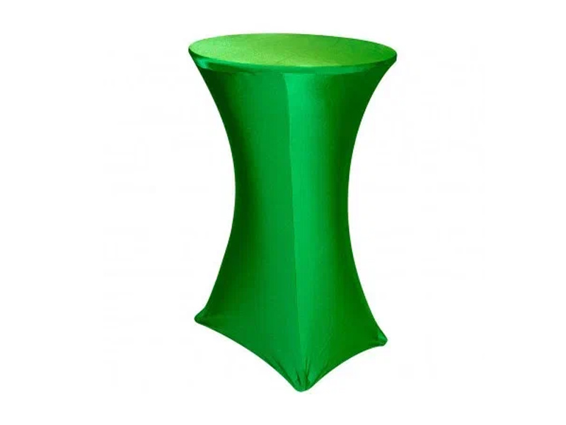 Стрейч скатерть d78 для коктейльного стола зеленая