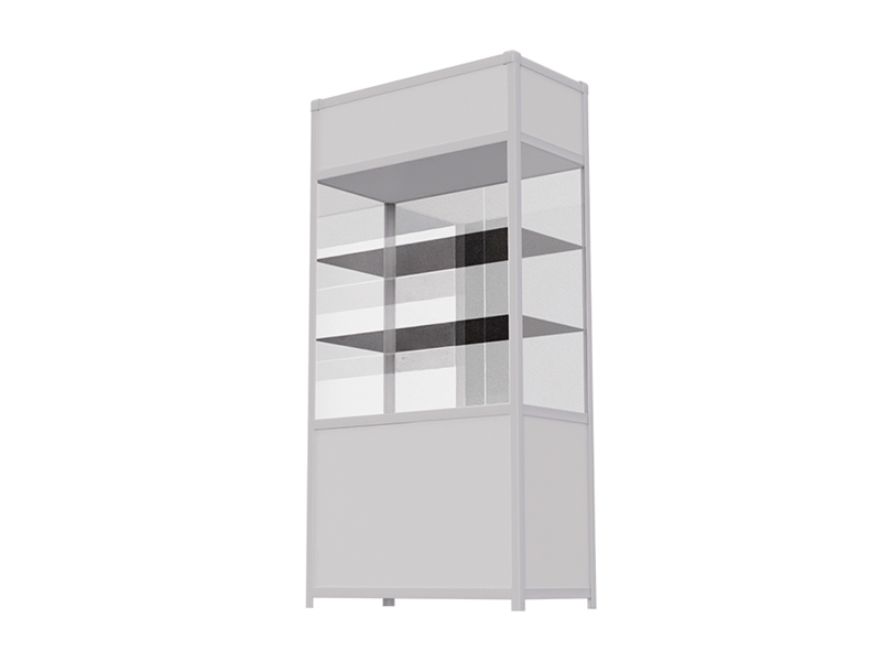 Витрина высокая прямоугольная белая