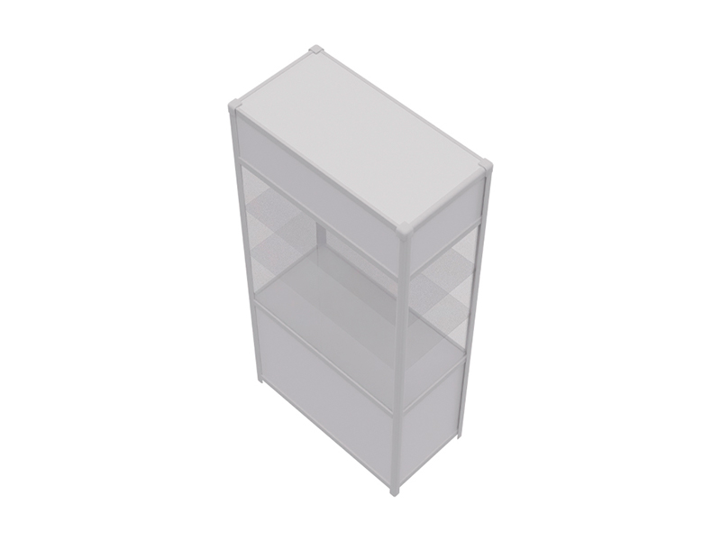 Витрина высокая прямоугольная белая