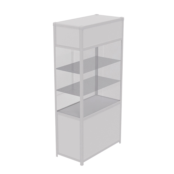 Витрина высокая прямоугольная белая