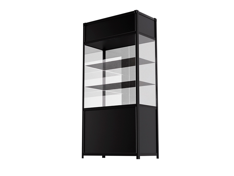 Витрина высокая прямоугольная черная
