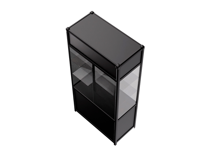 Витрина высокая прямоугольная черная