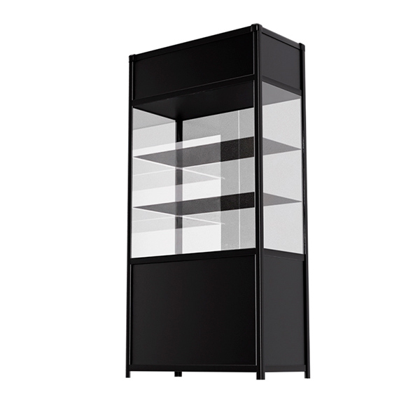 Витрина высокая прямоугольная черная