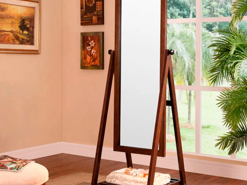 Зеркало из дерева коричневое Гарден