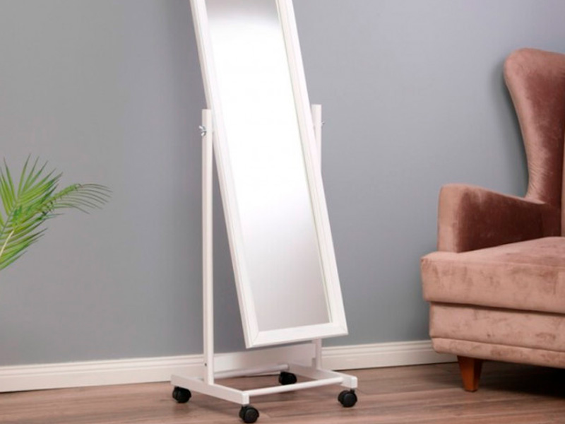 Зеркало напольное белое