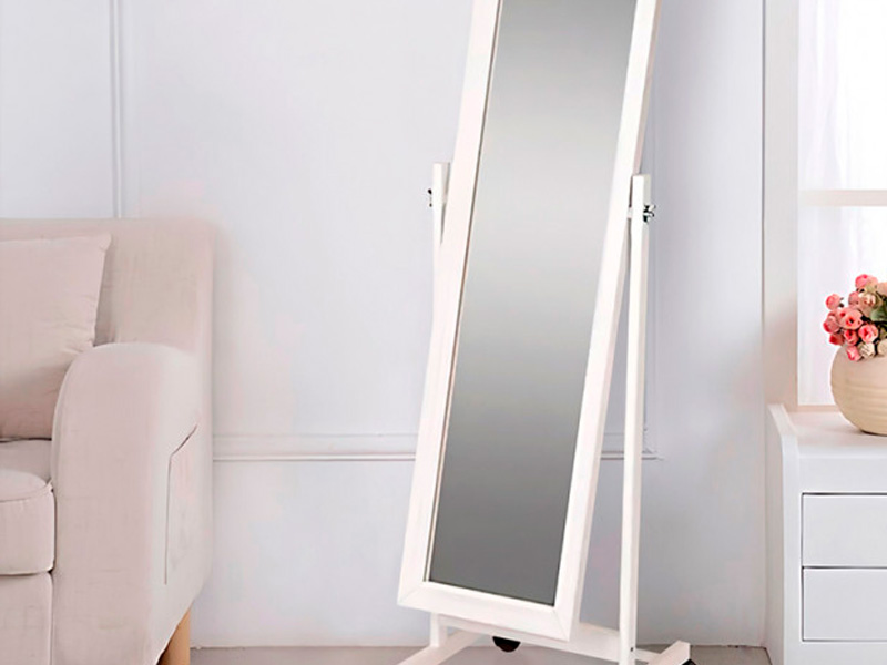 Зеркало напольное белое