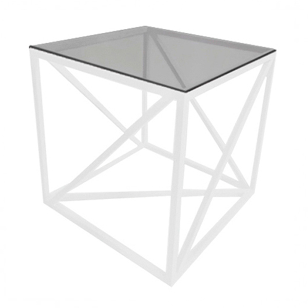 Журнальный стол Loft со стеклом белый