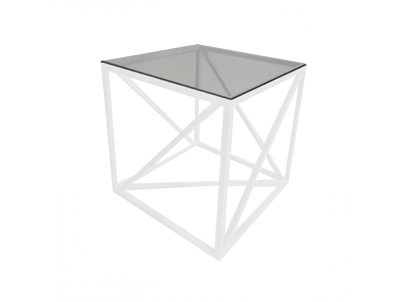 Журнальный стол Loft со стеклом белый